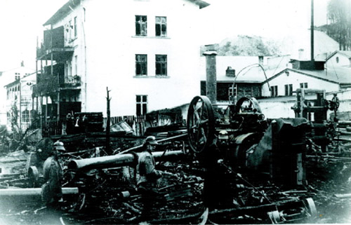 Brand im Sgewerk Gabbert am 12. November 1932